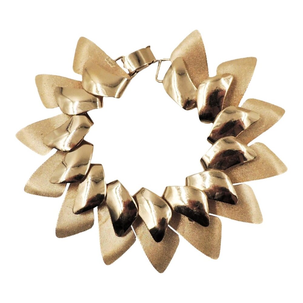 Vintage 1950s Signed Napier Modernist Goldtone Bracelet